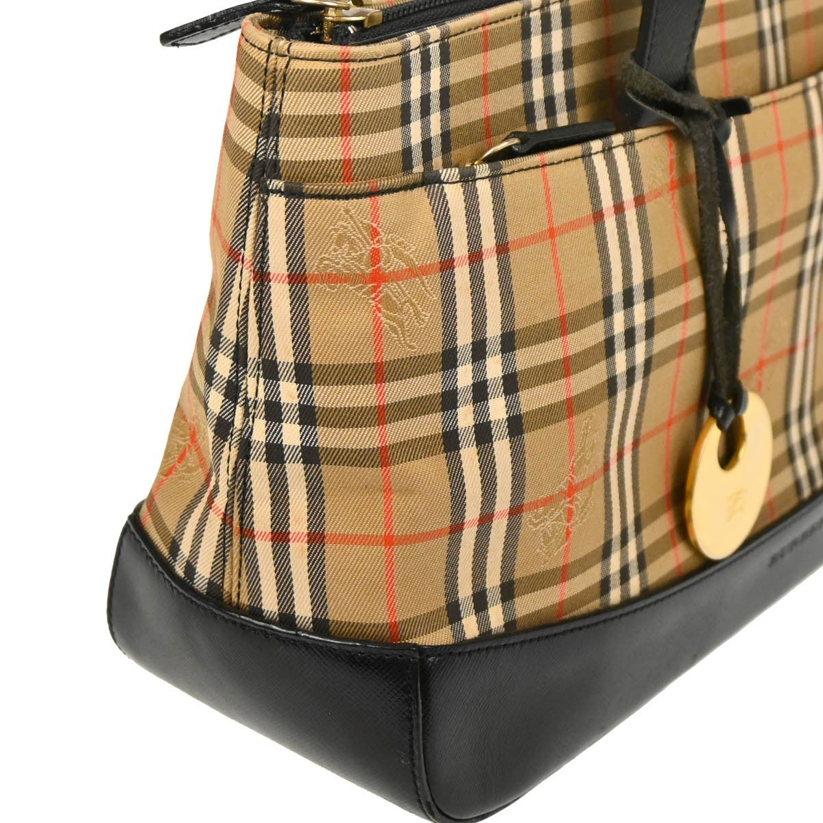 Burberry Nova Check Tote Nylon and Leather, BEIGE, CANVAS, Tote bag