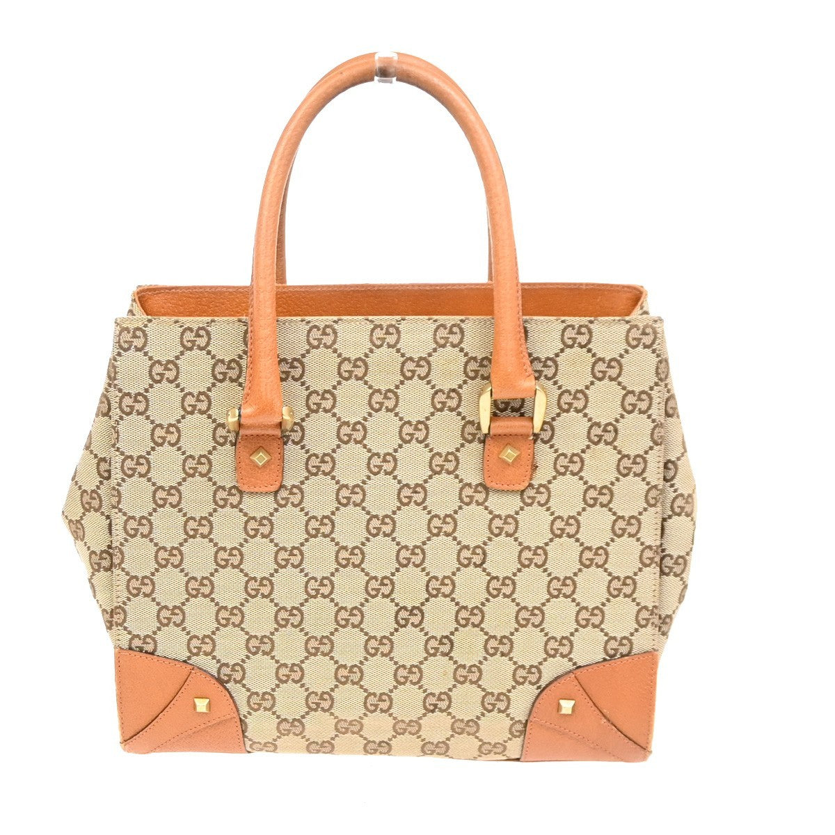 Gucci Nailhead Tote GG Canvas, BEIGE, CANVAS, Tote bag
