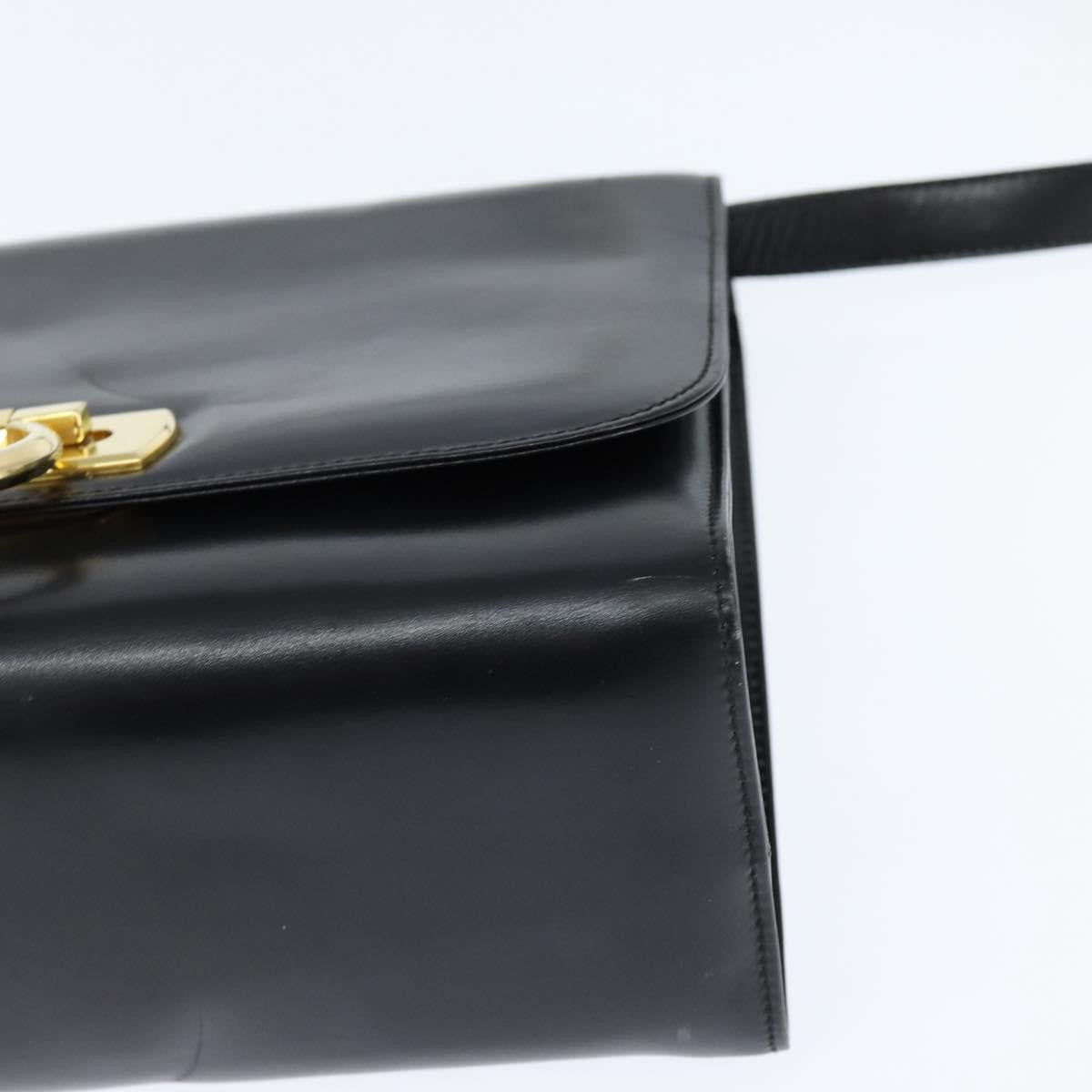 Salvatore Ferragamo Gancini Flap Shoulder bag Leather, BLACK, LEATHER, Shoulder bag