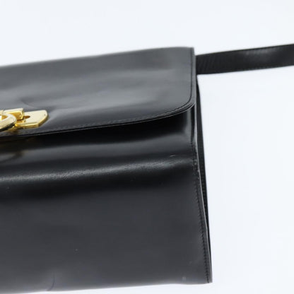Salvatore Ferragamo Gancini Flap Shoulder bag Leather, BLACK, LEATHER, Shoulder bag