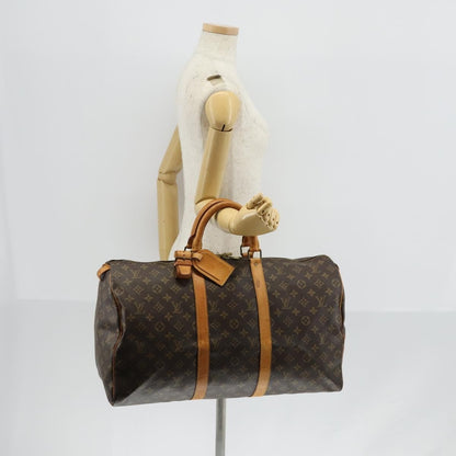 Louis Vuitton Keepall Bag Monogram Canvas, BROWN, CANVAS, Travel bag