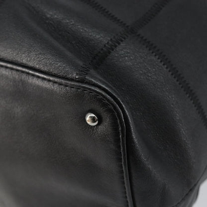 Chanel Square Stitch Tassel Hobo Quilted Leather, BLACK, LEATHER, Handbag