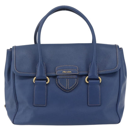 Prada Vintage Handbag Leather, BLUE, LEATHER, Handbag