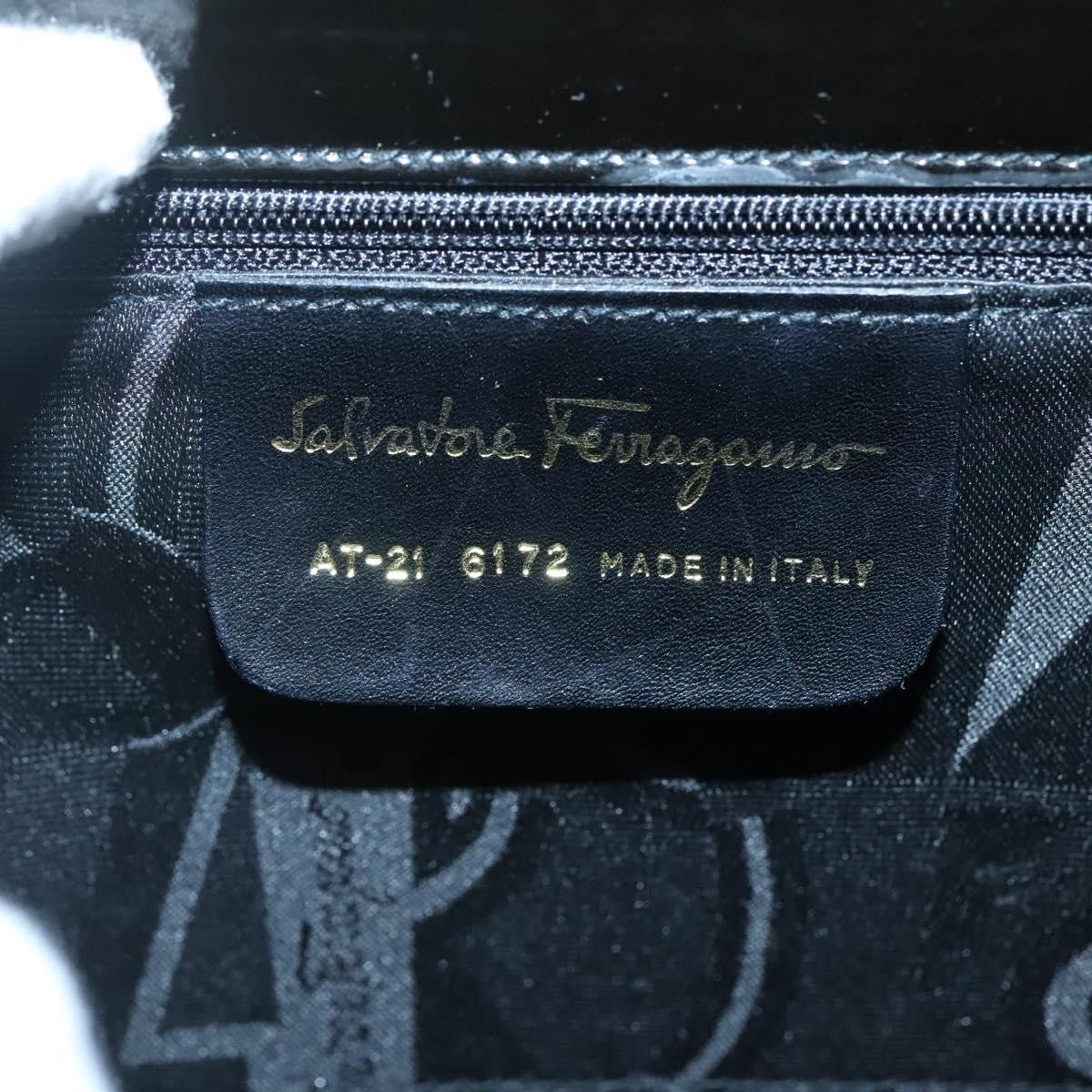Salvatore Ferragamo Gancini handbag Patent leather, BLACK, PATENT_LEATHER, Handbag