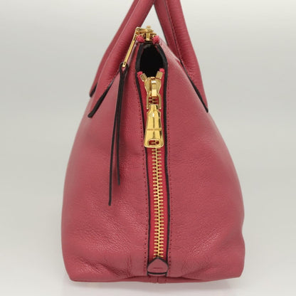 Miu Miu Convertible Madras Side Zip Satchel Grainy Leather, PINK, LEATHER, Handbag