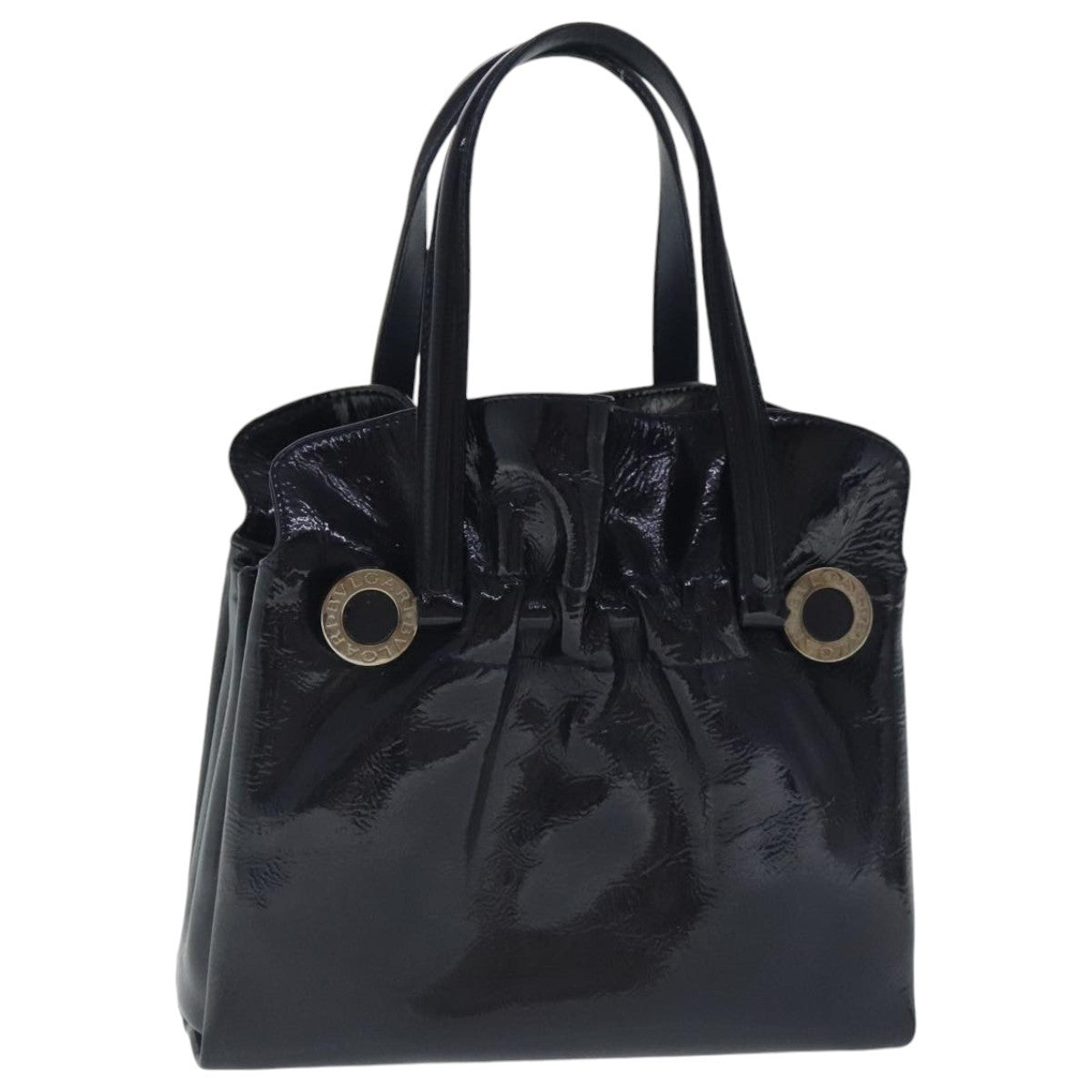Bvlgari Top Handle Bag Patent leather, NAVY, PATENT_LEATHER, Handbag