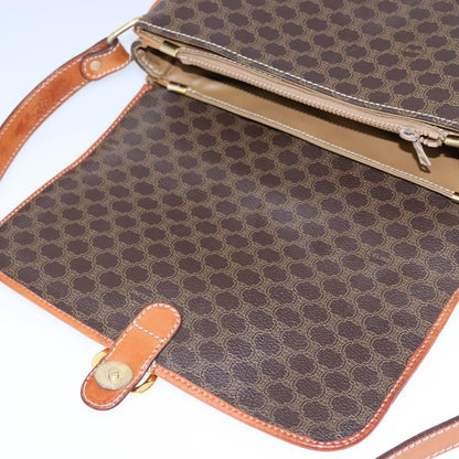 Celine Macadam Shoulder Bag PVC Leather, BROWN, CANVAS, Shoulder bag