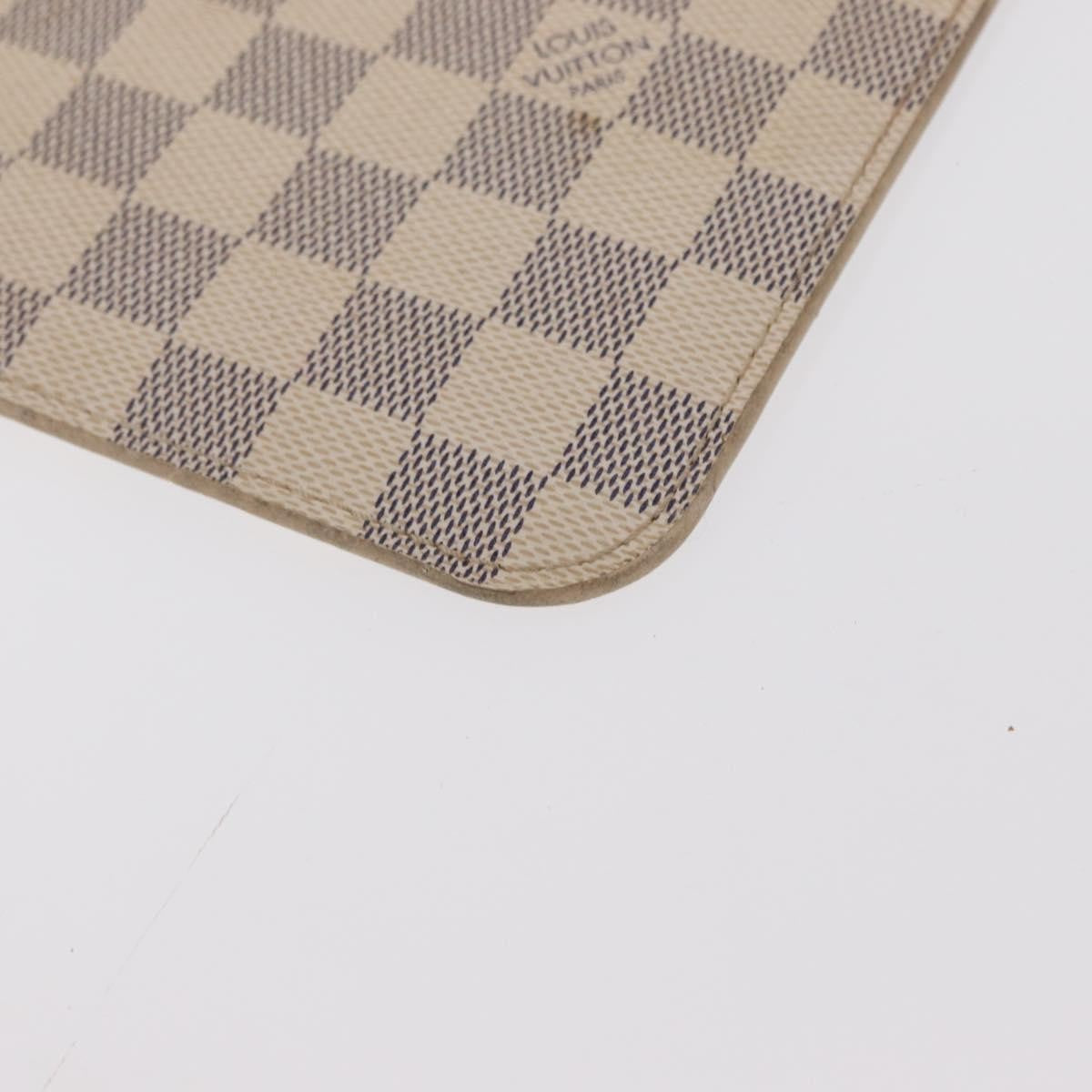 Louis Vuitton Neverfull Pochette Damier, WHITE, CANVAS, Clutche & pouche