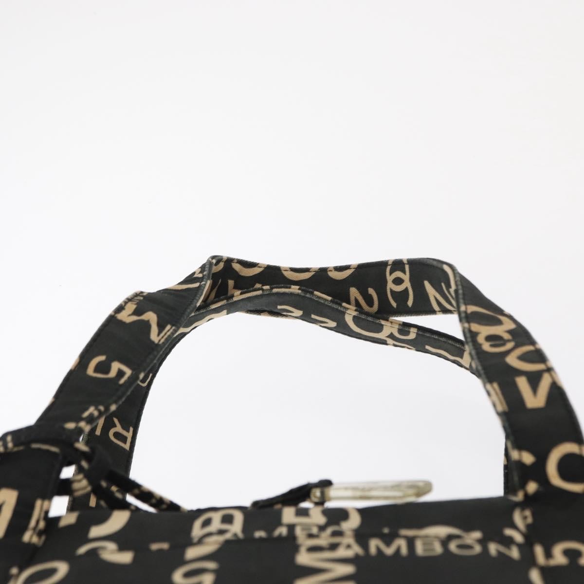 Chanel Boston Zip Tote Quilted Canvas, BLACK, CANVAS, Tote bag