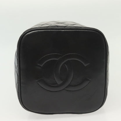 Chanel Vintage Cosmetic Case Quilted Lambskin, BLACK, LEATHER, Clutche & pouche