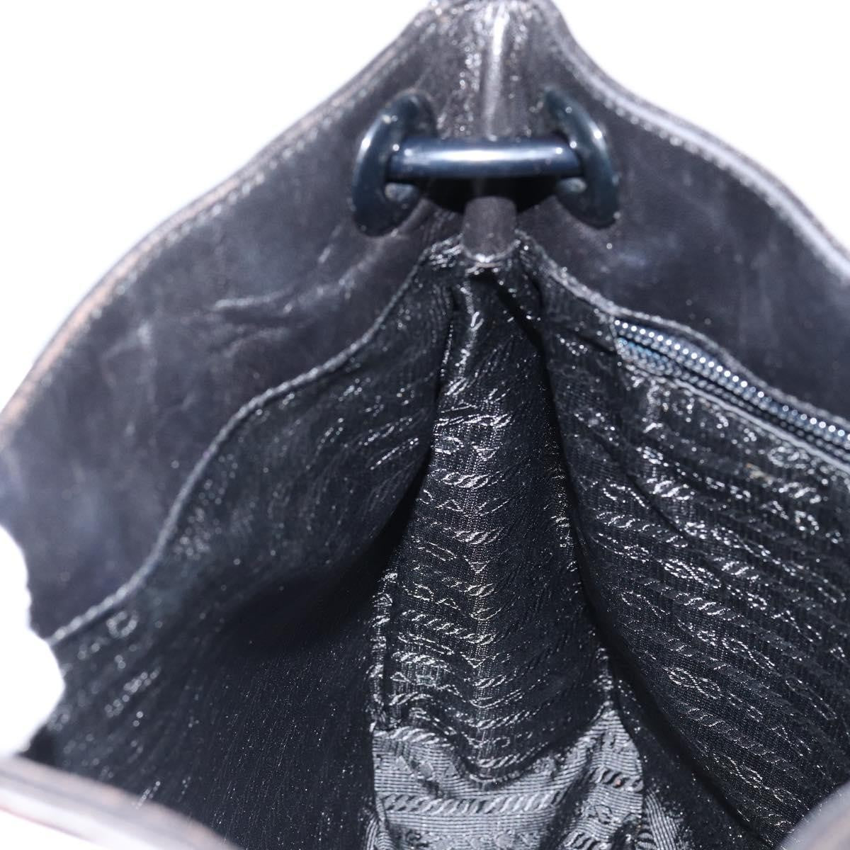 Prada Vintage Shoulder Bag Leather, BLACK, LEATHER, Shoulder bag