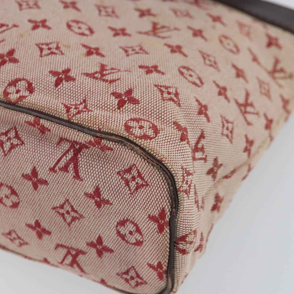 Louis Vuitton Lucille Handbag Mini Lin, RED, CANVAS, Handbag