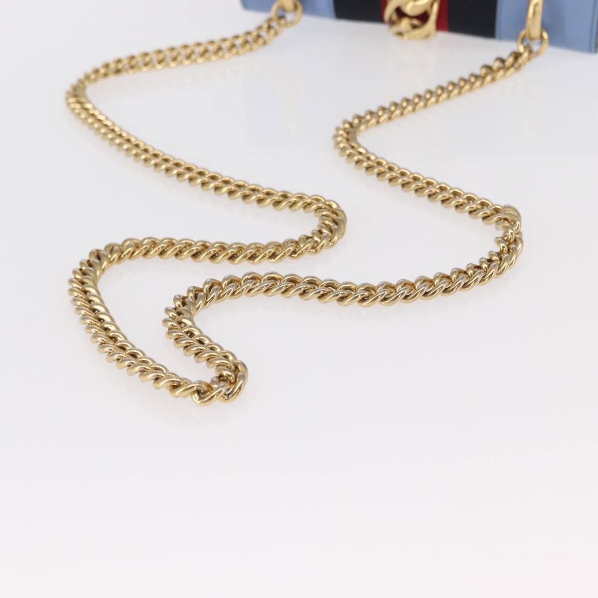 Gucci Sylvie Chain Shoulder Bag Leather, BLUE, LEATHER, Shoulder bag