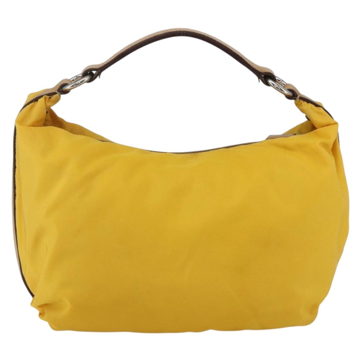 Prada Vintage Shoulder Bag Tessuto, Yellow, Nylon, Shoulder Bag
