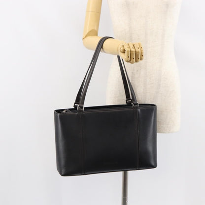 Burberry Handle Tote Leather, BLACK, LEATHER, Tote bag