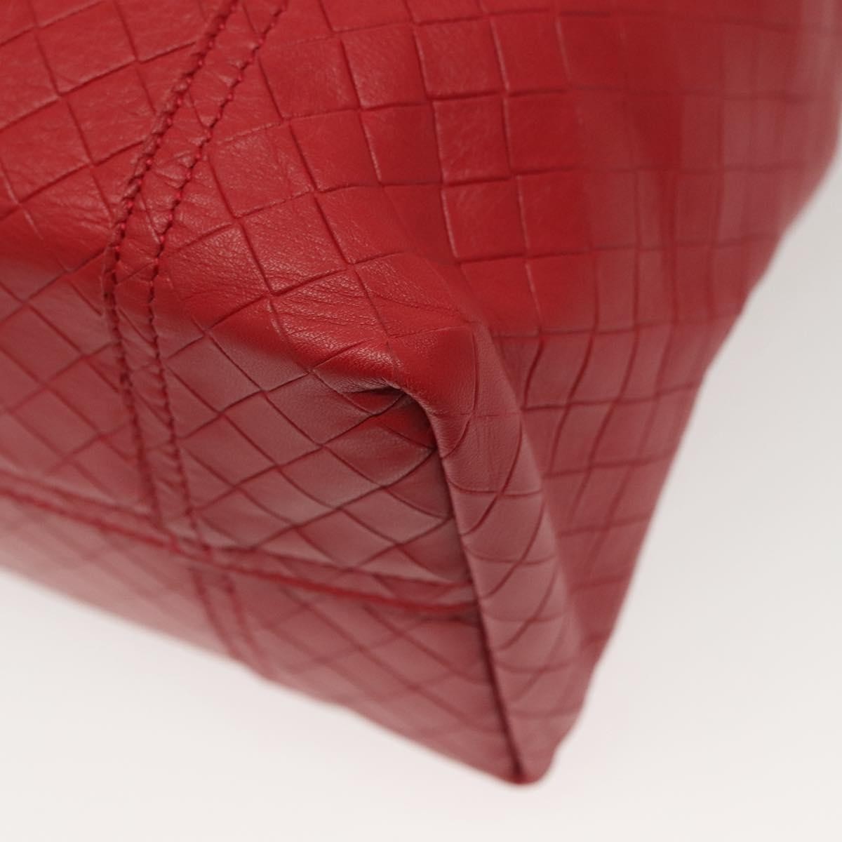 Bottega Veneta Intrecciomirage Tote Leather, RED, LEATHER, Tote bag