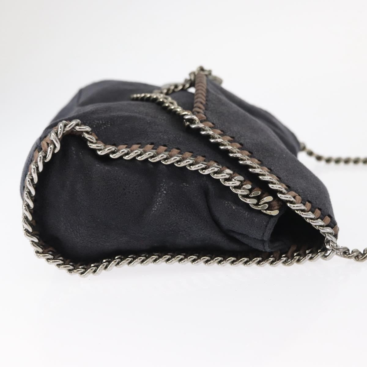 Stella McCartney Falabella Fold Over Crossbody Bag Shaggy Deer, NAVY, POLYESTER, Shoulder bag