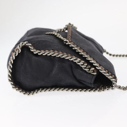 Stella McCartney Falabella Fold Over Crossbody Bag Shaggy Deer, NAVY, POLYESTER, Shoulder bag