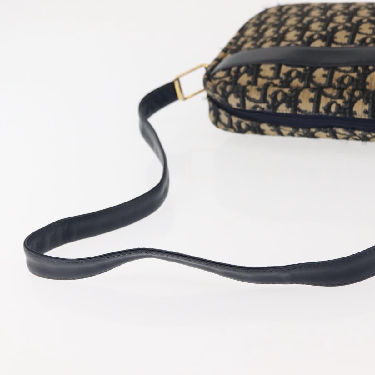 Christian Dior Vintage Trotter Crossbody Bag Diorissimo Coated Canvas, NAVY, CANVAS, Shoulder bag