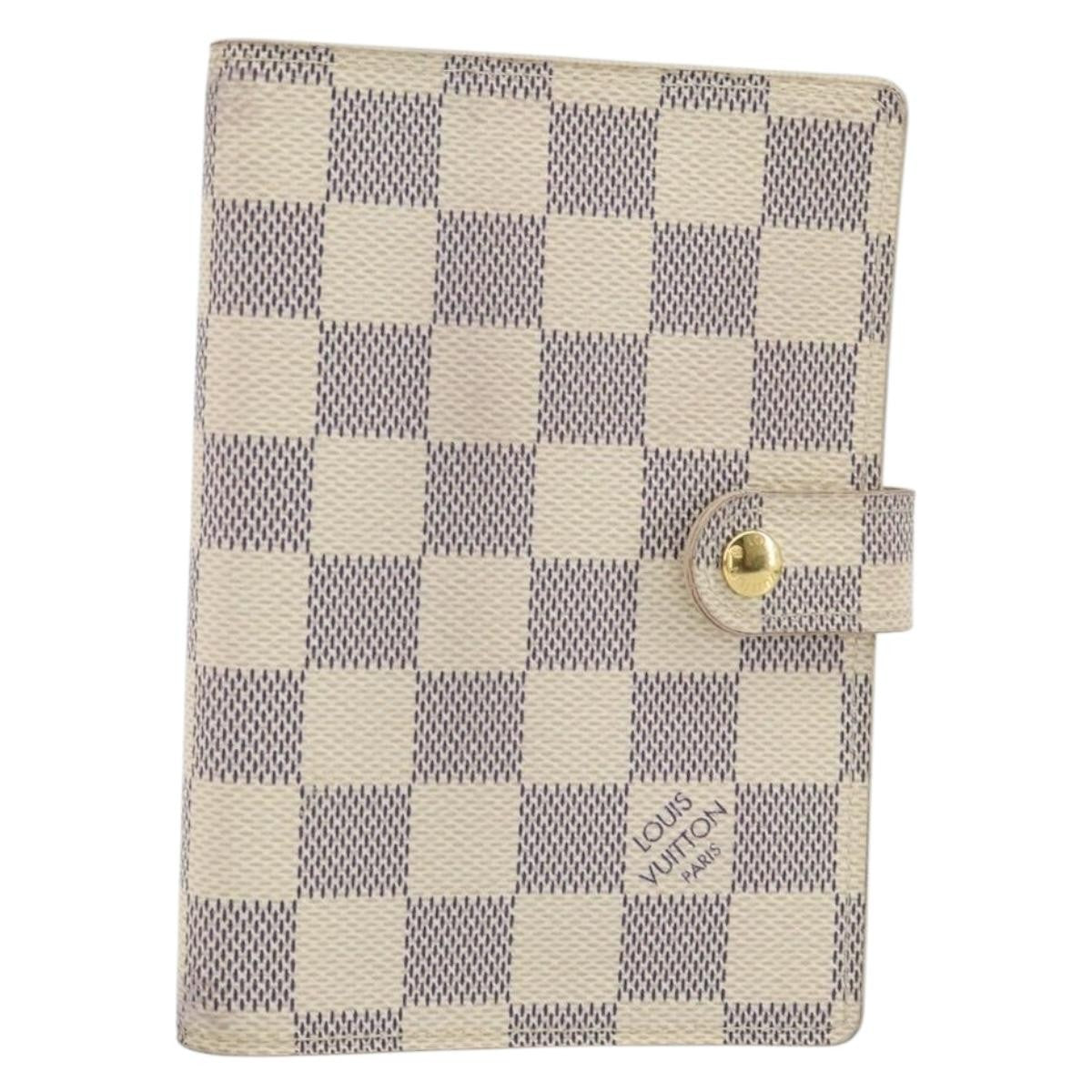 Louis Vuitton Agenda Cover Damier Azur, WHITE, CANVAS, Toiletry Case