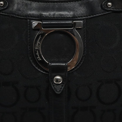 Salvatore Ferragamo Gancini Tote Gancini Canvas, BLACK, CANVAS, Tote bag
