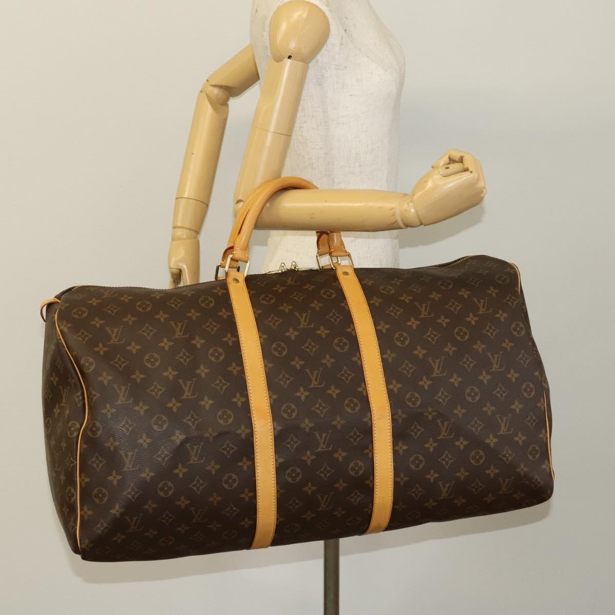 Louis Vuitton Keepall Bag Monogram Canvas, BROWN, CANVAS, Travel bag