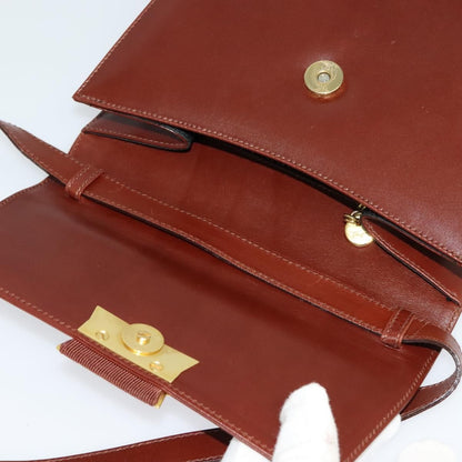 Salvatore Ferragamo Flap Shoulder Bag Leather, BROWN, LEATHER, Shoulder bag