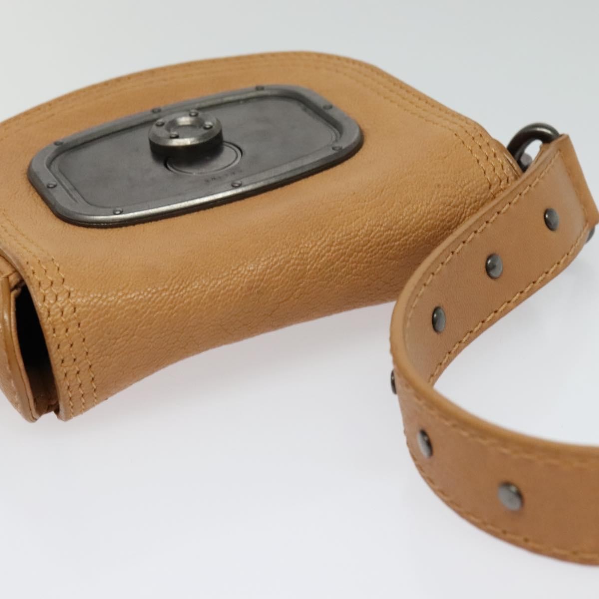 Celine Shoulder Bag Leather, BROWN, LEATHER, Shoulder bag