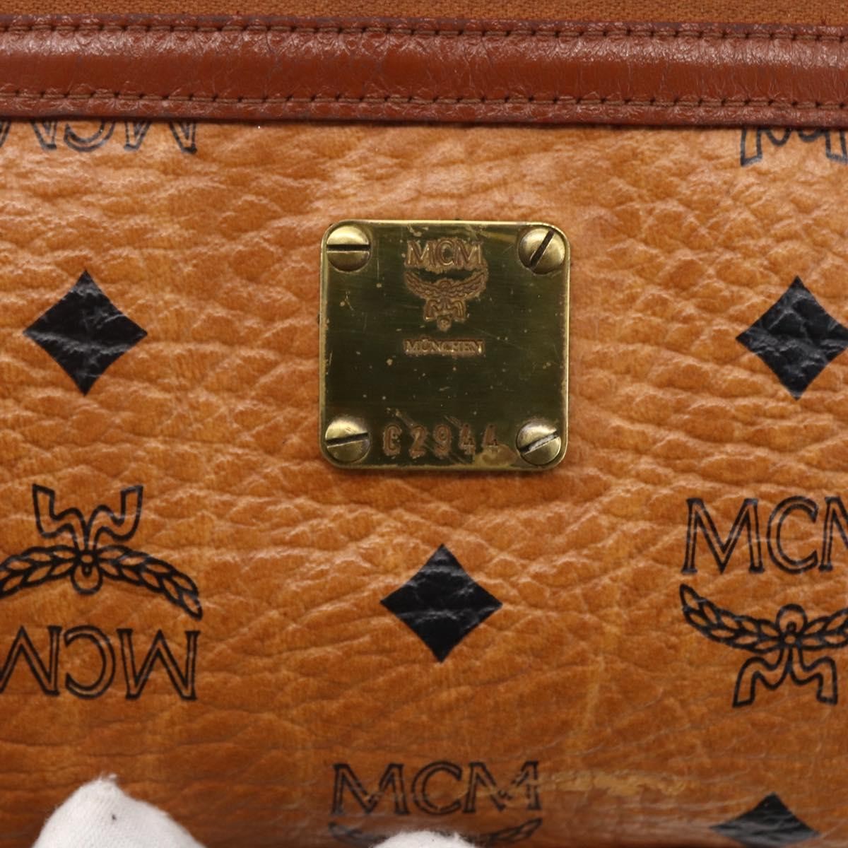 MCM Visetos Shoulder bag Canvas and Leather, BROWN, CANVAS, Shoulder bag