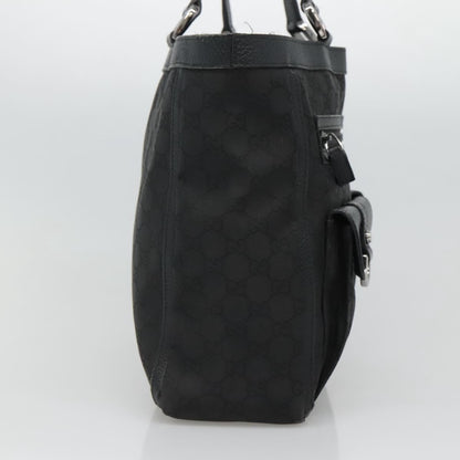 Gucci Abbey Pocket Tote GG Canvas, Black, Canvas, Tote Bag