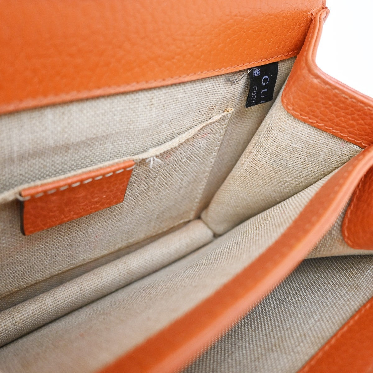 Gucci Interlocking Shoulder Bag Leather, ORANGE, LEATHER, Shoulder bag