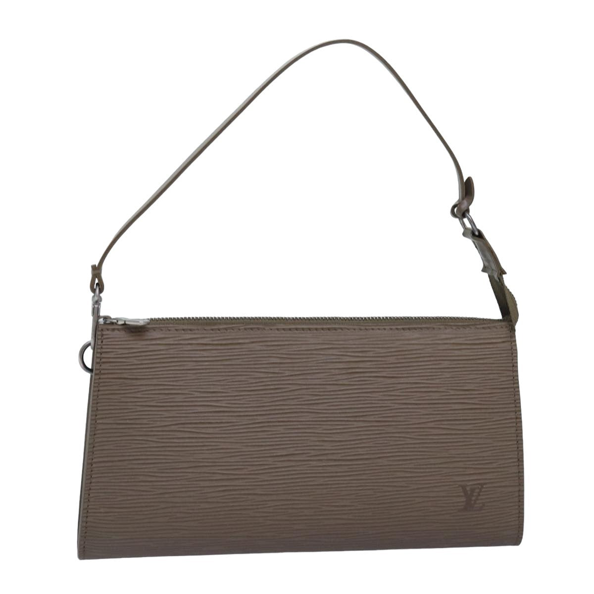 Louis Vuitton Pochette Accessoires Epi Leather, GRAY, LEATHER, Clutche & pouche