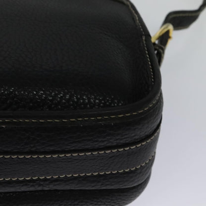 Celine Shoulder Bag Leather, BLACK, LEATHER, Shoulder bag