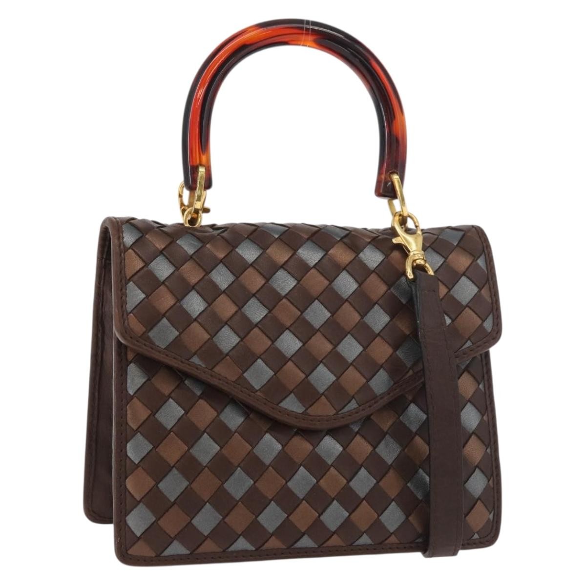 Bottega Veneta Intrecciato Handbag Leather, Brown, Leather, Handbag