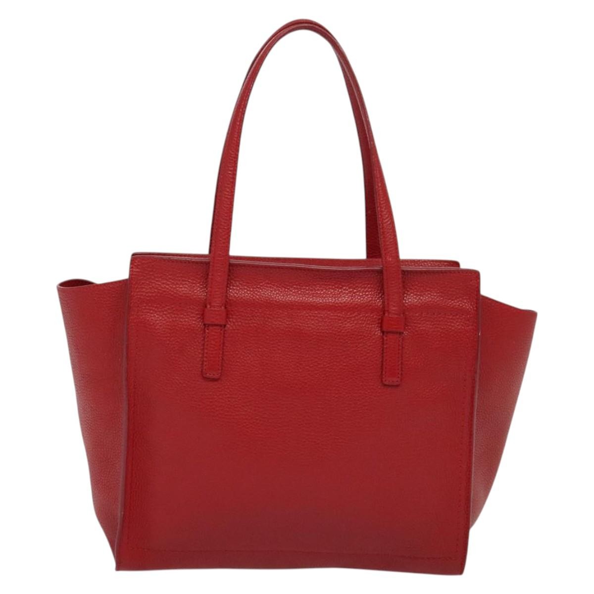 Salvatore Ferragamo Amy Tote Pebbled Leather, RED, LEATHER, Tote bag
