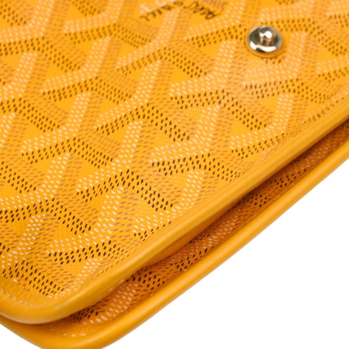 Goyard Plumet Clutch Wallet Coated Canvas, YELLOW, CANVAS, Shoulder bag