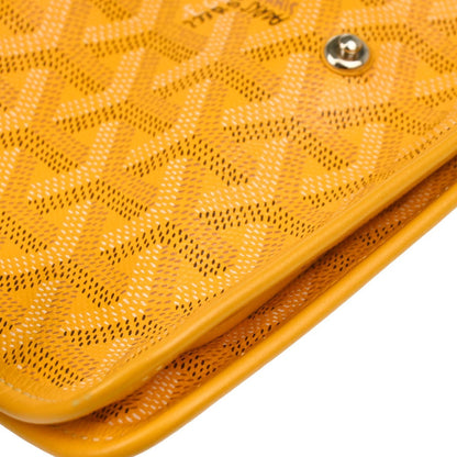 Goyard Plumet Clutch Wallet Coated Canvas, YELLOW, CANVAS, Shoulder bag