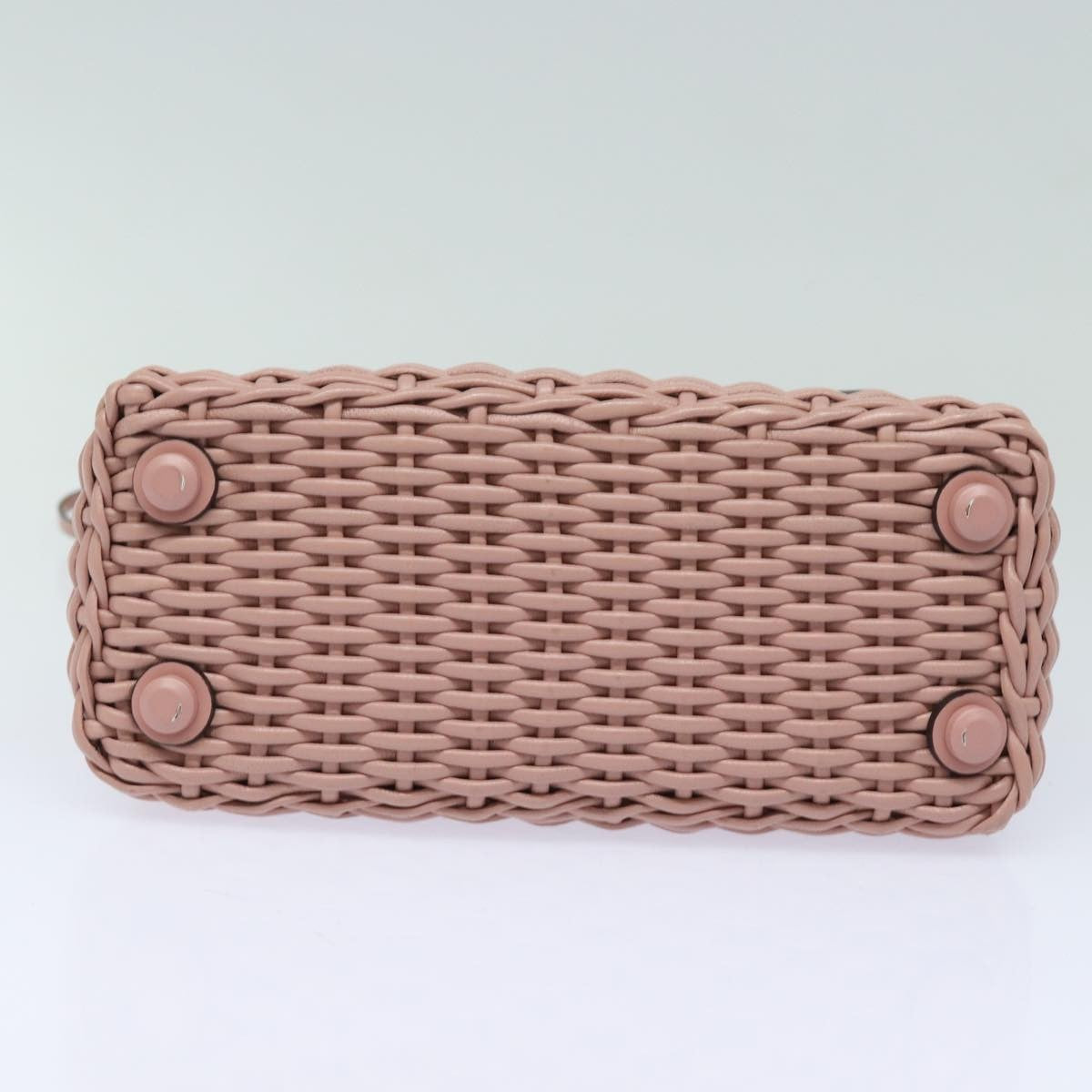 Salvatore Ferragamo Boxyz Top Handle Bag Woven Leather, PINK, LEATHER, Shoulder bag