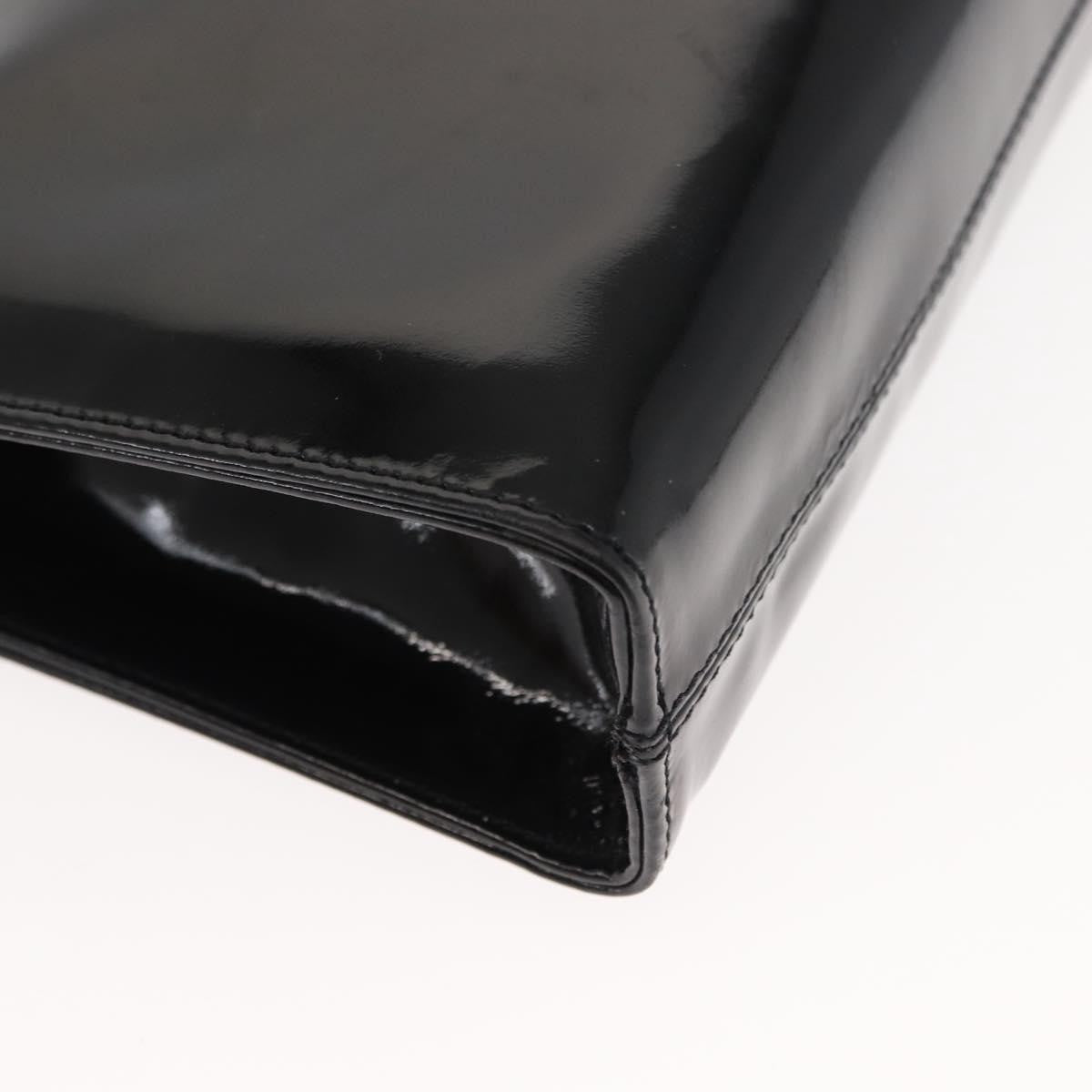 Salvatore Ferragamo Vintage Gancini Chain Shoulder Bag Patent Leather, BLACK, PATENT_LEATHER, Shoulder bag