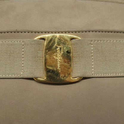 Salvatore Ferragamo Vala Shoulder Bag Suede, BEIGE, SUEDE, Shoulder bag