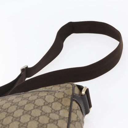 Gucci Front Zip Messenger GG Coated Canvas, BROWN, CANVAS, Shoulder bag