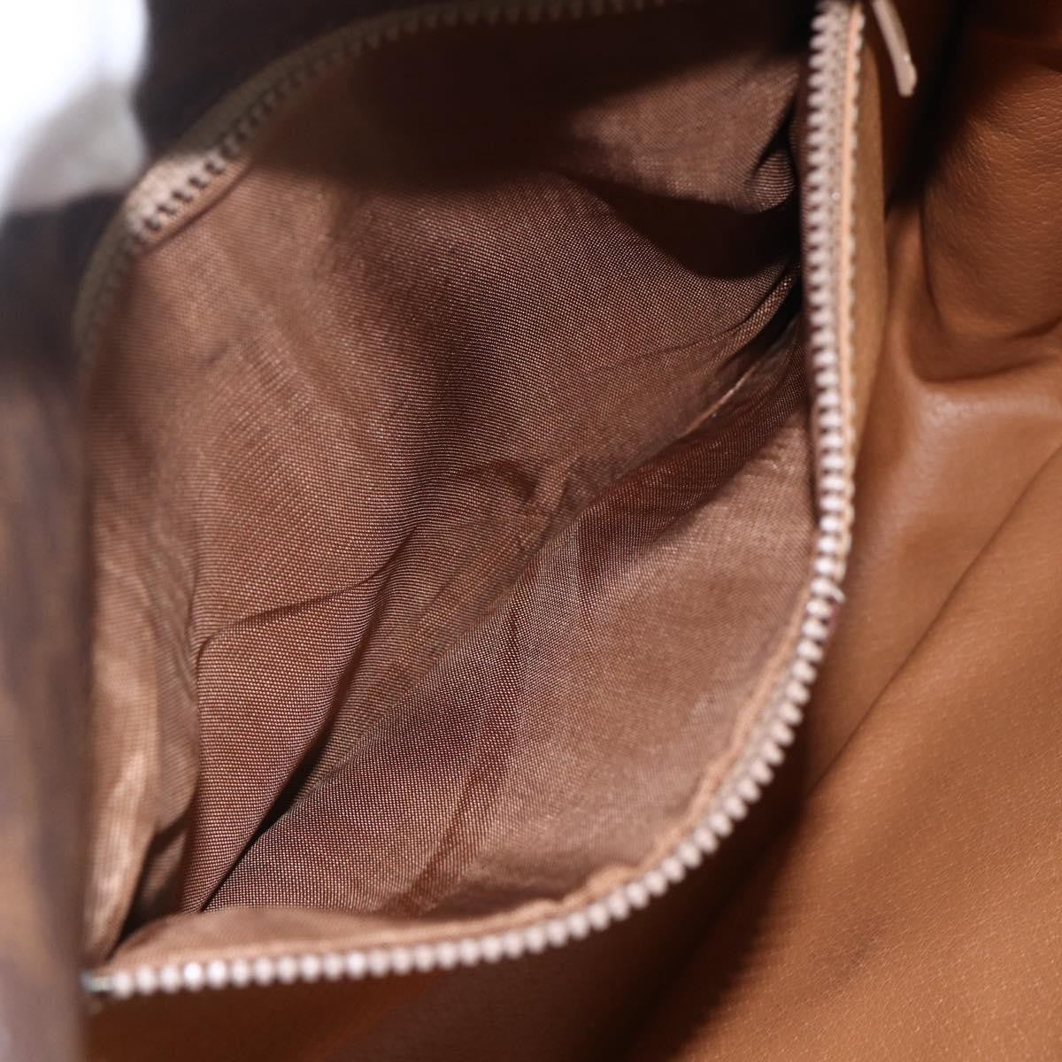 Celine Vintage Macadam Shoulder Bag Canvas and Leather, BROWN, CANVAS, Shoulder bag