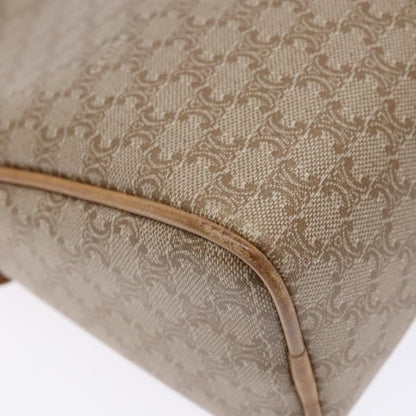 Celine Vintage Macadam Shoulder Bag Canvas and Leather, BEIGE, CANVAS, Shoulder bag