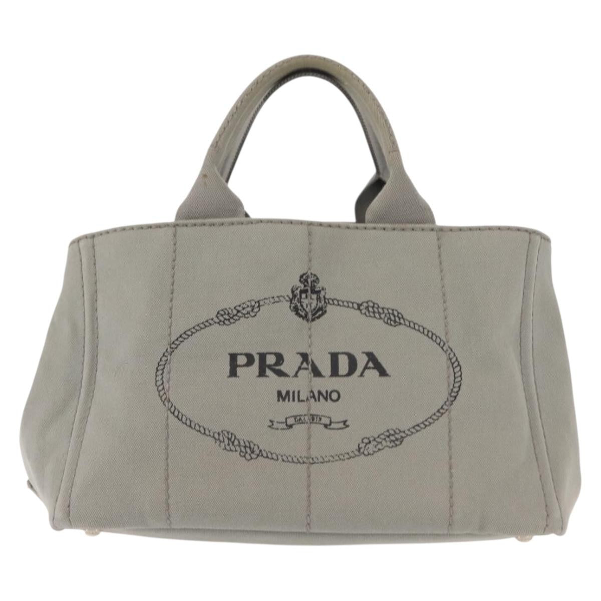 Prada Canapa Tote Canvas, GRAY, CANVAS, Tote bag
