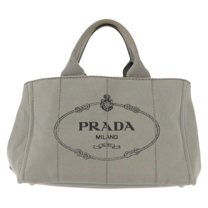 Prada Canapa Tote Canvas, GRAY, CANVAS, Tote bag