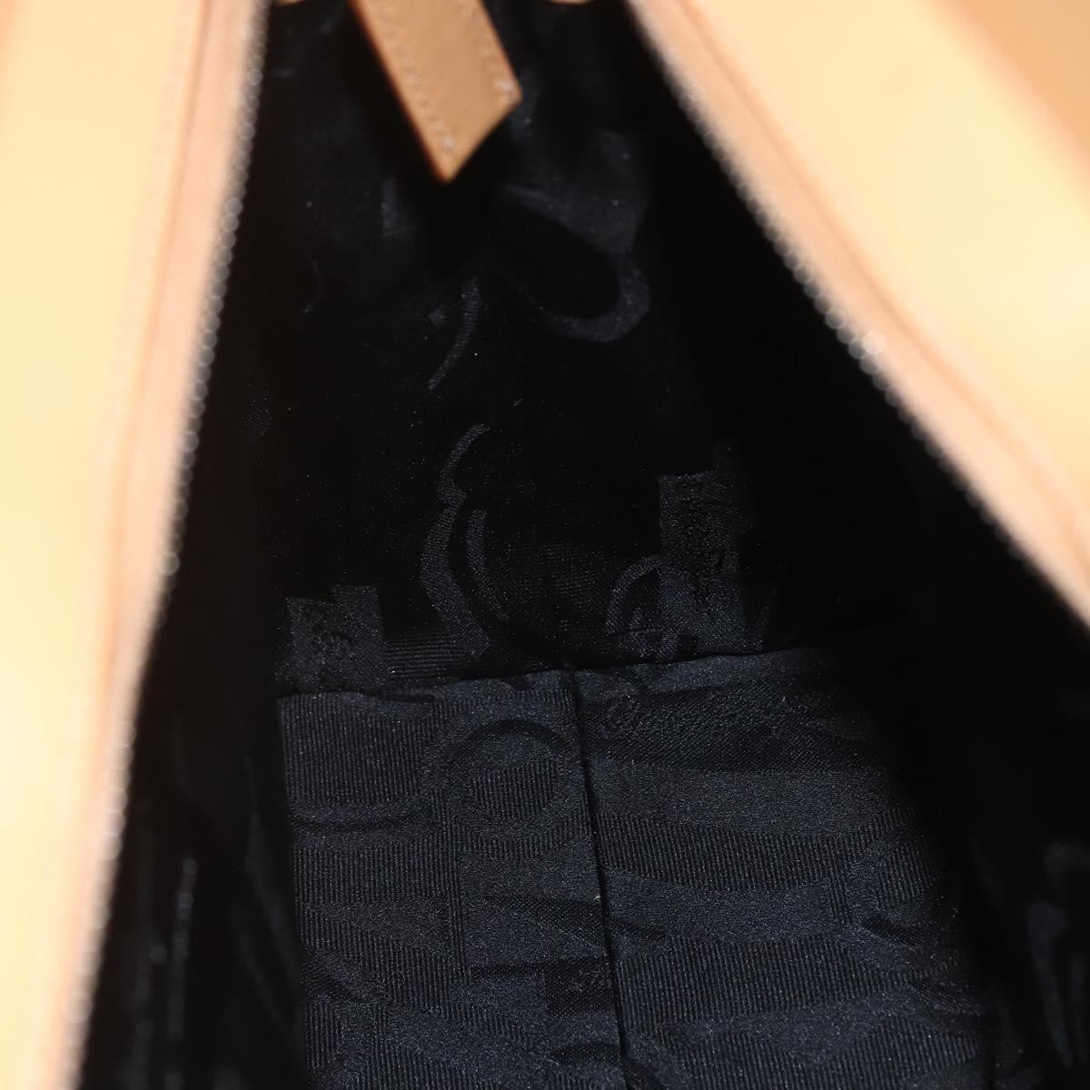 Salvatore Ferragamo Double Gancini Side Buckle Tote Leather, BEIGE, LEATHER, Handbag