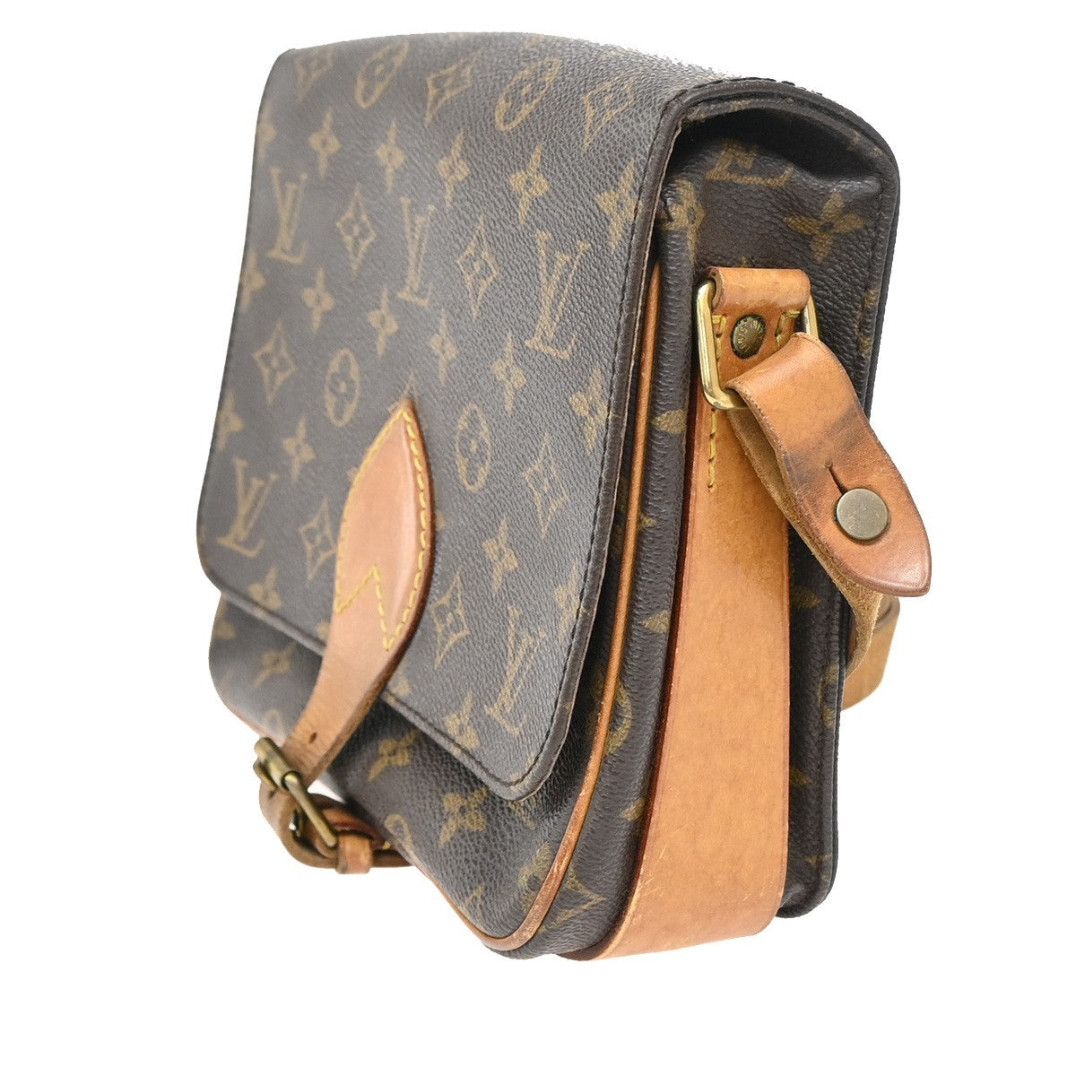Louis Vuitton Cartouchiere Handbag Monogram Canvas, BROWN, CANVAS, Shoulder bag