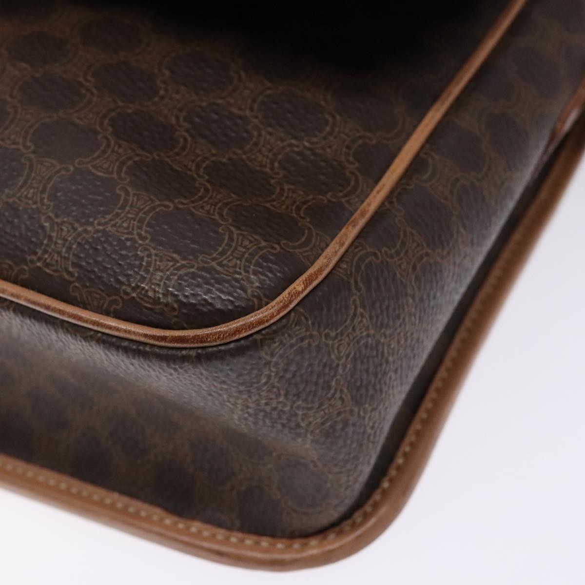 Celine Vintage Macadam Shoulder Bag Canvas, BROWN, CANVAS, Shoulder bag