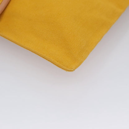 Hermes Vintage Clutch Canvas, YELLOW, CANVAS, Clutche & pouche
