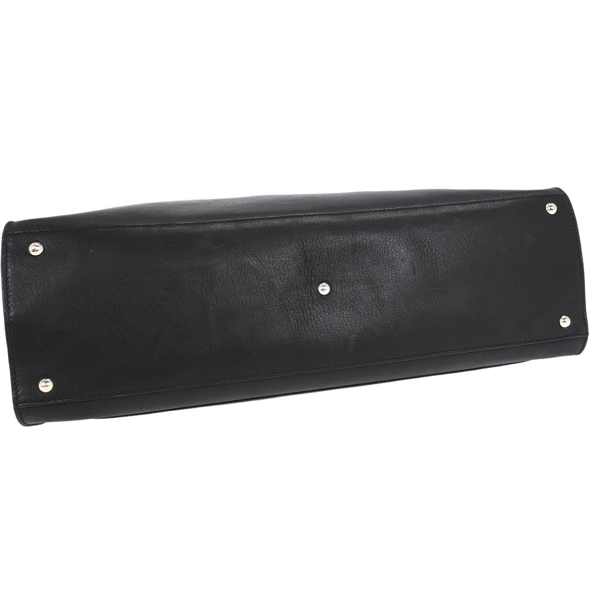 Salvatore Ferragamo Gancini handbag Leather, BLACK, LEATHER, Handbag